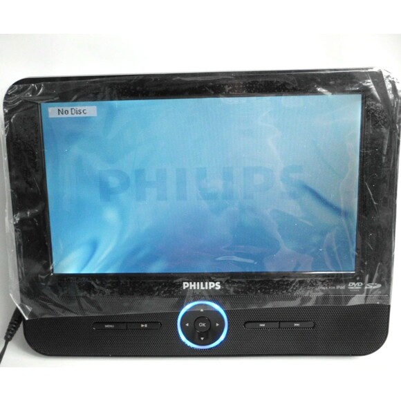 Philips DCP851/37 Portable DVD & iPod Dock Player 8.5 Inch w Remote Pouch Cord - Picture 5 of 6